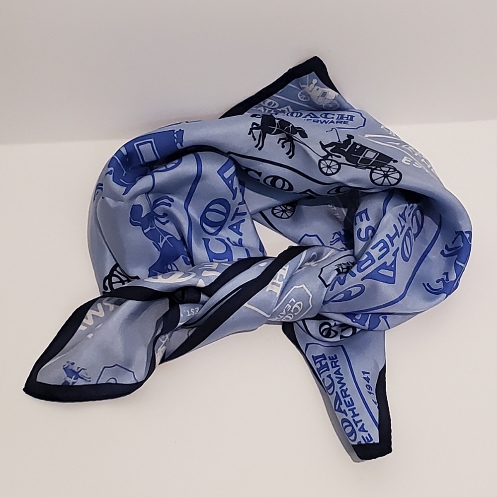 Coach Blue Silk Scarf